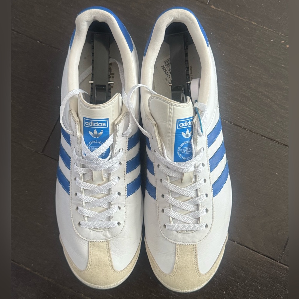 Vintage 🔥 Sz 10.5 – Adidas Italia 74 White & Blue Sneakers 2006 Very Good